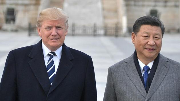 (In this file photo taken on November 8, 2017, US President Donald Trump, and Chinese President Xi Jinping pose at the Forbidden City in Beijing. The trade war with China is an issue that predates Donald Trump’s presidency. (AFP File) (In this file photo taken on November 8, 2017, US President Donald Trump, and Chinese President Xi Jinping pose at the Forbidden City in Beijing. The trade war with China is an issue that predates Donald Trump’s presidency. (AFP File)
