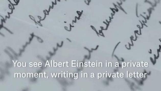 A screengrab of a video that talks about the God Letter written by Albert Einstein(Christies/Instagram)