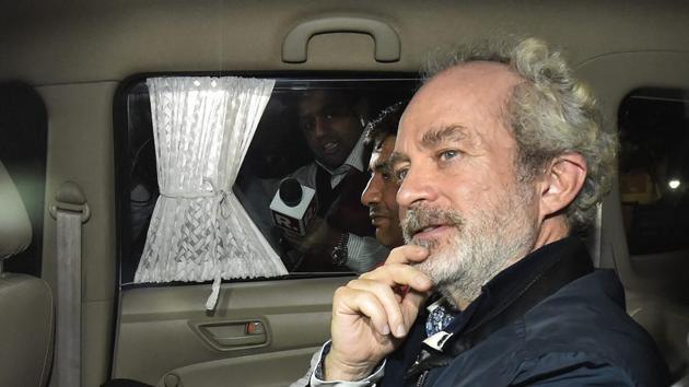 Christian James Michel, 57, the British businessman accused of bribery in the 3,600-crore AgustaWestland chopper deal, will remain in CBI custody for 5 days, a Delhi Special Judge ordered on Wednesday on a request by the investigating agency. The court said he can meet his lawyers for an hour, twice every day. (Ravi Choudhary / PTI) Christian James Michel, 57, the British businessman accused of bribery in the 3,600-crore AgustaWestland chopper deal, will remain in CBI custody for 5 days, a Delhi Special Judge ordered on Wednesday on a request by the investigating agency. The court said he can meet his lawyers for an hour, twice every day. (Ravi Choudhary / PTI)