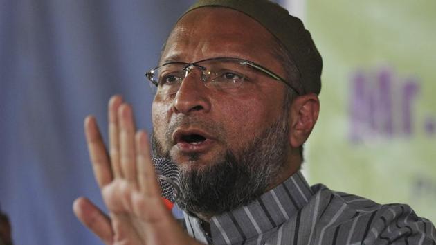 President of the All India Majlis-e-Ittehadul Muslimeen and lawmaker Asaduddin Owaisi addressed the media in Hyderabad, India, Wednesday, December 5, 2018. Elections in Telangana will be held on December 7.(AP)