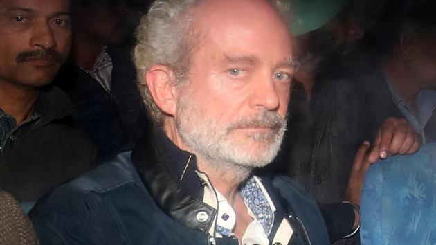 Christian Michel, a key accused and alleged middleman in AgustaWestland helicopter deal, is pictured inside a police vehicle outside a court in New Delhi on December 5, 2018. (Reuters) Christian Michel, a key accused and alleged middleman in AgustaWestland helicopter deal, is pictured inside a police vehicle outside a court in New Delhi on December 5, 2018. (Reuters)