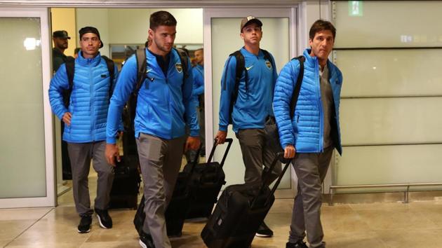 Boca Juniors arrive in Madrid ahead of Copa Libertadores final - Adolfo Suarez Madrid Barajas Airport, Madrid, Spain(REUTERS) Boca Juniors arrive in Madrid ahead of Copa Libertadores final - Adolfo Suarez Madrid Barajas Airport, Madrid, Spain(REUTERS)