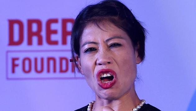 Mumbai: Six-time world champion boxer MC Mary Kom during an event by Indian Federation of Sports Gaming (IFSG) 'Stars of Tomorrow' for athlete support programme extended to 13 promising young athletes, in Mumbai, Wednesday, Dec. 5, 2018(PTI)