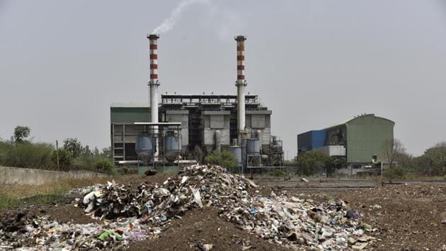 File photo of Timarpur Okhla Waste Management Company Plant at Okhla . Projects including the engineered landfill site at Okhla announced by the SDMC in the previous years are yet to completed.