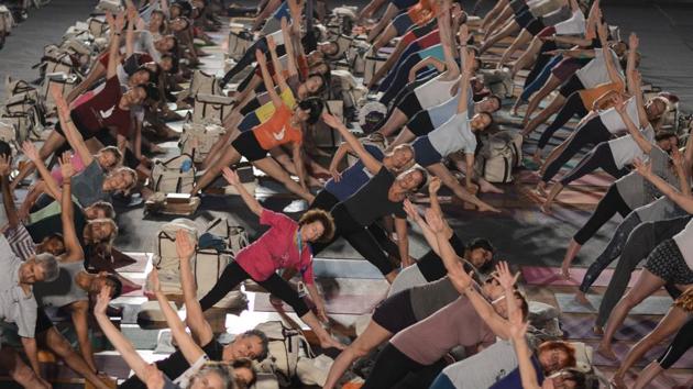 Guruji developed many ‘yoga props’ to make it easy for people to follow, said Geeta Iyengar, BKS Iyengar’s eldest daughter and yoga teacher. (Milind Saurkar/HT Photo) Guruji developed many ‘yoga props’ to make it easy for people to follow, said Geeta Iyengar, BKS Iyengar’s eldest daughter and yoga teacher. (Milind Saurkar/HT Photo)