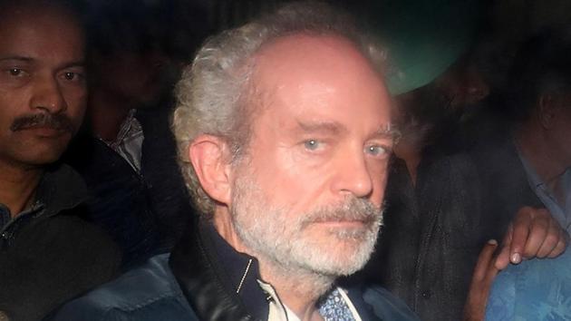 Christian Michel, a key accused and alleged middleman in India's abortive, scandal-tainted helicopter deal with Anglo-Italian firm Agusta Westland, is pictured inside a police vehicle outside a court in New Delhi, India. (REUTERS) Christian Michel, a key accused and alleged middleman in India's abortive, scandal-tainted helicopter deal with Anglo-Italian firm Agusta Westland, is pictured inside a police vehicle outside a court in New Delhi, India. (REUTERS)