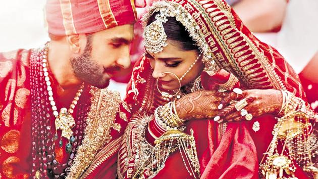 Ranveer Singh and Deepika Padukone at their wedding. (Instagram)