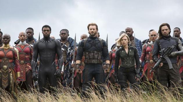 Captain America, Black Panther and Black Widow in a still from Avengers: Infinity War. Captain America, Black Panther and Black Widow in a still from Avengers: Infinity War.