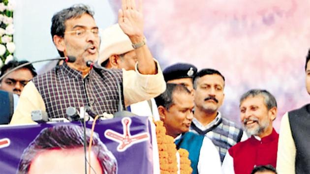 Union minister and RLSP leader Upendra Kushwaha addressing a rally at Motihari, Bihar, on Thursday, December 6, 2018.(HT Photo) Union minister and RLSP leader Upendra Kushwaha addressing a rally at Motihari, Bihar, on Thursday, December 6, 2018.(HT Photo)