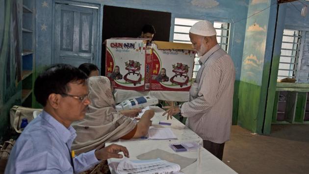 With hundreds of people from Hyderabad heading to their native places to cast their votes in the Telangana Assembly elections on Friday, the state government decided to exempt toll tax. At 3 pm the voter turnout stood at 56.17%. Polling came to an end at 4 pm in 13 constituencies which were identified as sensitive in view of their proximity to Maoist-affected areas in the borders of Maharashtra and Chhattisgarh. (Mahesh Kumar A / AP) With hundreds of people from Hyderabad heading to their native places to cast their votes in the Telangana Assembly elections on Friday, the state government decided to exempt toll tax. At 3 pm the voter turnout stood at 56.17%. Polling came to an end at 4 pm in 13 constituencies which were identified as sensitive in view of their proximity to Maoist-affected areas in the borders of Maharashtra and Chhattisgarh. (Mahesh Kumar A / AP)