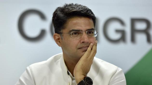Congress leader Sachin Pilot said on Friday his party will form the government in Rajasthan with a thumping majority as polling was underway across the state after a bitter electoral campaign between his party and the BJP.(HT Photo)
