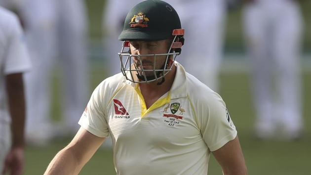 Shaun Marsh returns after he was dismissed by Ravichandran Ashwin in Adelaide.(AP)