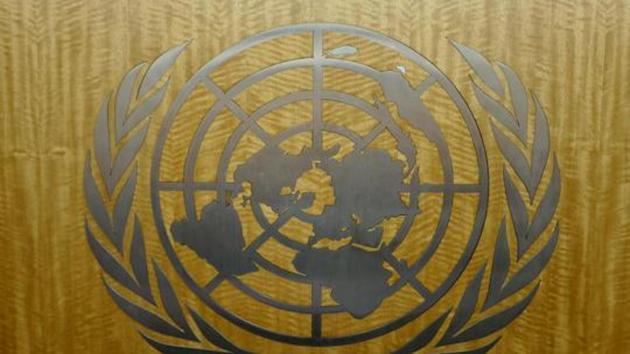 The United Nations logo is seen in the corridors of the United Nations headquarters in New York City. (AFP) The United Nations logo is seen in the corridors of the United Nations headquarters in New York City. (AFP)
