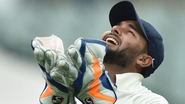 Rishabh Pant celebrates catching Australia's batsman Josh Hazlewood during day three of the first Test match. (AFP) Rishabh Pant celebrates catching Australia's batsman Josh Hazlewood during day three of the first Test match. (AFP)
