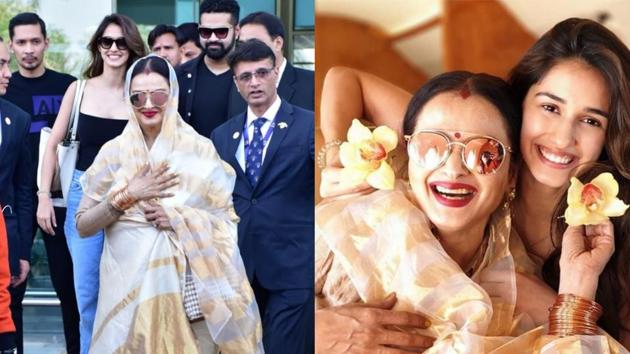 Disha Patani and Rekha had a blast on their way to Udaipur. (Instagram) Disha Patani and Rekha had a blast on their way to Udaipur. (Instagram)