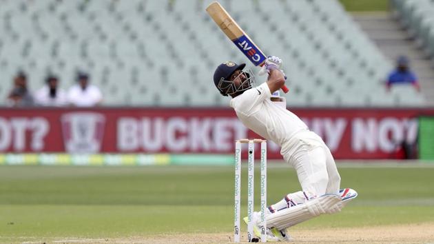 India's Ajinkya Rahane watches the ball while batting. (AP)