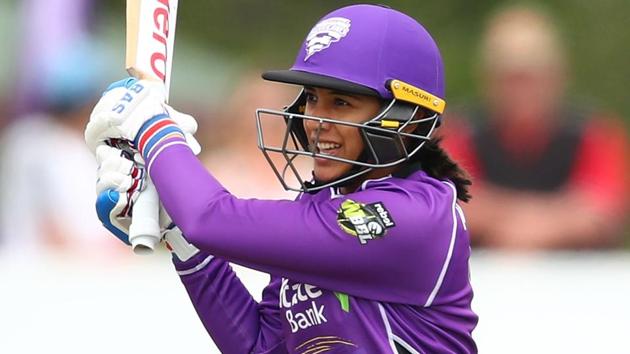 Smriti Mandhana bats during the Women's Big Bash League match between the Hobart Hurricanes and the Melbourne Stars.(Getty Images)