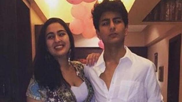 Sara Ali Khan with her brother, Ibrahim.(Instagram)