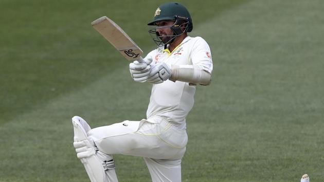 Australia's Nathan Lyon bats on the final day of the first Test between Australia and India in Adelaide. (AP)