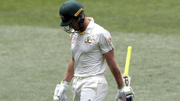 Tim Paine walks from the field after he was dismissed on the final day of the first Test between Australia and India. (AP) Tim Paine walks from the field after he was dismissed on the final day of the first Test between Australia and India. (AP)