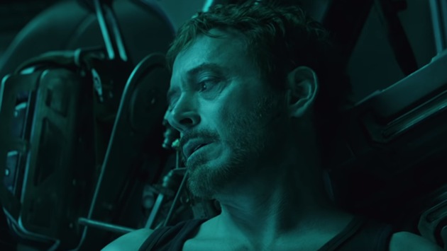 Robert Downey Jr as Tony Stark in a still from the Avengers: Endgame trailer.