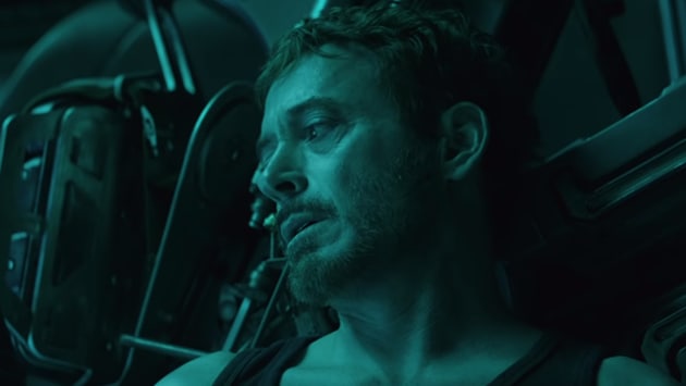 Robert Downey Jr as Tony Stark in a still from the Avengers: Endgame trailer.