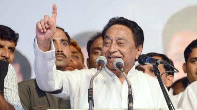 Madhya Pradesh election results 2018: Congress leader Kamal Nath on Tuesday said his party will form a government in Madhya Pradesh with a “full majority” in the 230-member Assembly.(HT photo)