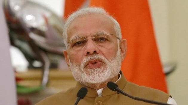 Prime Minister Narendra Modi attends a presentation of a joint statement with Russian President Vladimir Putin after their delegation level talks at Hyderabad House in New Delhi on October 5. (REUTERS) Prime Minister Narendra Modi attends a presentation of a joint statement with Russian President Vladimir Putin after their delegation level talks at Hyderabad House in New Delhi on October 5. (REUTERS)