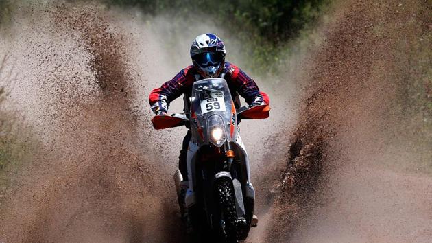 CS Santosh (pic), Joaquim Rodrigues and Oriol Mena will ride on the Hero 450RR rally bike(Getty Images)