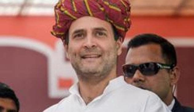 Congress president Rahul Gandhi during election campaign ahead of Assembly elections at Malakhera, Alwar district in Rajasthan, Tuesday, December 4, 2018.(PTI) Congress president Rahul Gandhi during election campaign ahead of Assembly elections at Malakhera, Alwar district in Rajasthan, Tuesday, December 4, 2018.(PTI)