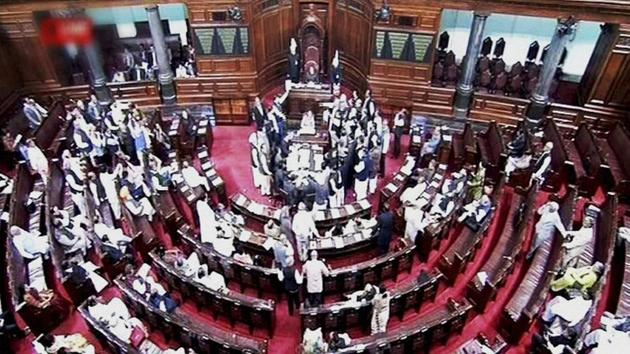 The Lok Sabha was adjourned on Wednesday for a day following protests by opposition members on various issues. Congress members demanded a probe by a Joint Parliamentary Committee into alleged corruption in the Rafale aircraft deal while Shiv Sena MPs staged protests demanding immediate construction of the Ram temple in Ayodhya. (PTI File) 