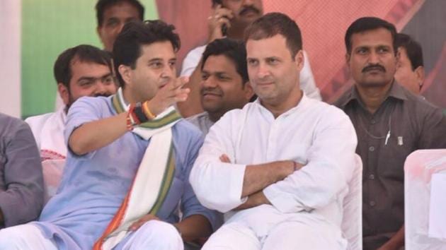 Congress leader Jyotiraditya Scindia on Wednesday credited victory in the Assembly polls in three states to party chief Rahul Gandhi, saying it was he who brought the Congress back in the reckoning. (/HT File Photo) Congress leader Jyotiraditya Scindia on Wednesday credited victory in the Assembly polls in three states to party chief Rahul Gandhi, saying it was he who brought the Congress back in the reckoning. (/HT File Photo)
