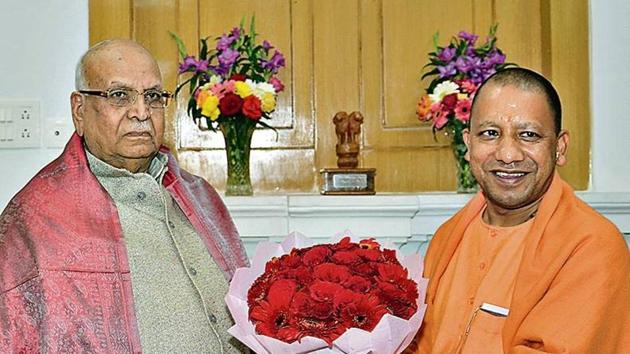 UP Chief Minister Yogi Adityanath with Bihar Governor Lalji Tondon at Raj Bhawan in Patna on Wednesday (Santosh kumar/hindustan times) UP Chief Minister Yogi Adityanath with Bihar Governor Lalji Tondon at Raj Bhawan in Patna on Wednesday (Santosh kumar/hindustan times)