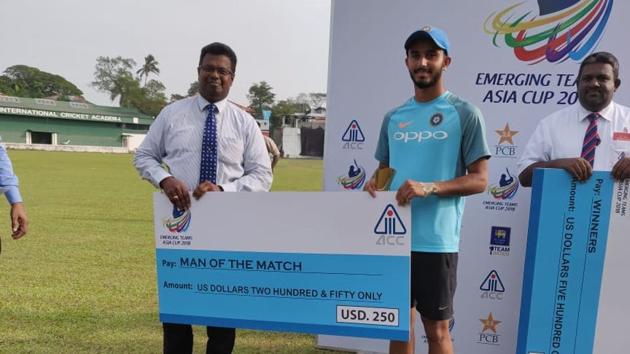 Leg spinner Mayank Markande picked up 4 wickets against Pakistan in the semi-final and was adjudged ‘Man of the match’ (Twitter/BCCI) Leg spinner Mayank Markande picked up 4 wickets against Pakistan in the semi-final and was adjudged ‘Man of the match’ (Twitter/BCCI)