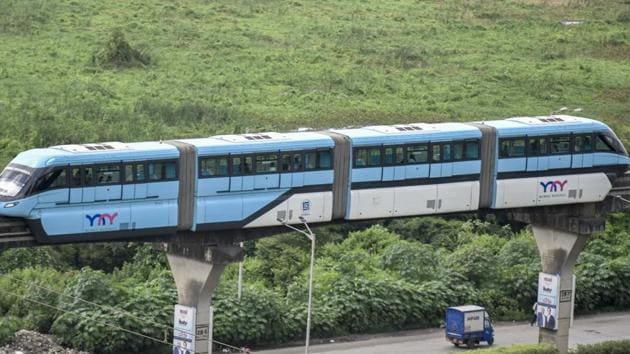 The Monorail service was started from Chembur to Wadala in Mumbai, on September 1, 2018.(Kunal Patil/HT File)