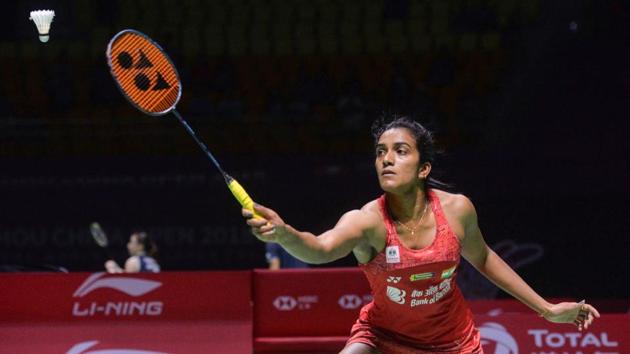 File photo of PV Sindhu in action.(AFP)