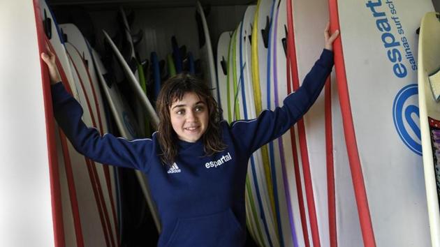 “I’m not different from other surfers,” said Lopez who was born with congenital glaucoma and lost her vision completely when she was a child. “The sea is where I feel peace and freedom, as if it were where I’m supposed to be,” she said after an hour and a half of wave-riding practice in the Bay of Biscay in northern Spain. (Eloy Alonso / REUTERS) “I’m not different from other surfers,” said Lopez who was born with congenital glaucoma and lost her vision completely when she was a child. “The sea is where I feel peace and freedom, as if it were where I’m supposed to be,” she said after an hour and a half of wave-riding practice in the Bay of Biscay in northern Spain. (Eloy Alonso / REUTERS)