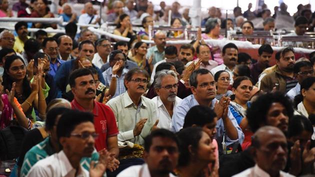The most visible and conspicuous fact that audience at at the 66th Sawai Gandharva Bhimsen Mahotsav at the Maharashtriya Mandal’s grounds, Mukundnagar, found was the spacious venue. (SANKET WANKHADE/HT PHOTO) The most visible and conspicuous fact that audience at at the 66th Sawai Gandharva Bhimsen Mahotsav at the Maharashtriya Mandal’s grounds, Mukundnagar, found was the spacious venue. (SANKET WANKHADE/HT PHOTO)