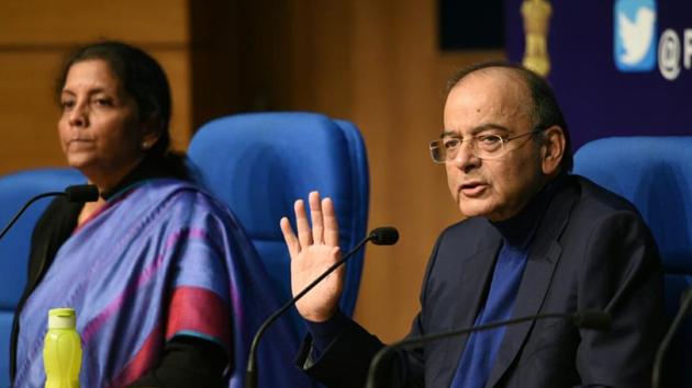 Union ministers Arun Jaitley, Nirmala Sitharaman addressing a press conference after Supreme Court ruling on Rafale deal (Arvind Yadav | HT photos) Union ministers Arun Jaitley, Nirmala Sitharaman addressing a press conference after Supreme Court ruling on Rafale deal (Arvind Yadav | HT photos)