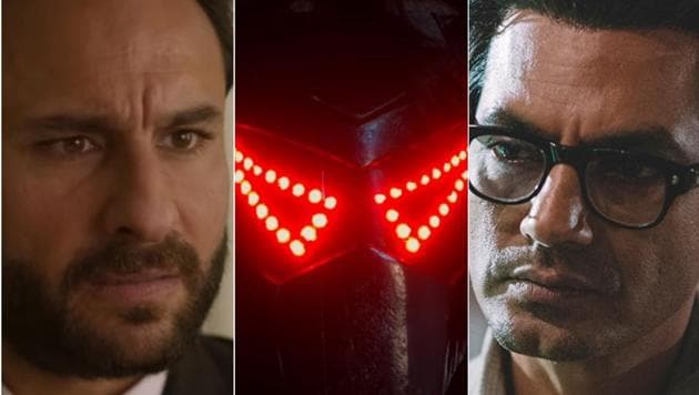 Saif Ali Khan, Harshvardhan Kapoor and Nawazuddin Siddiqui in stills from Kaalakaandi, Bhavesh Joshi Superhero and Manto.