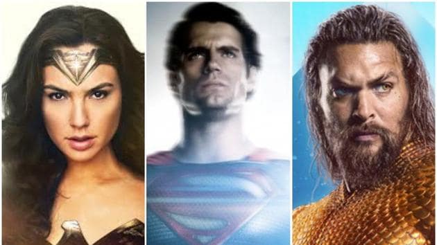 Gal Gadot, Henry Cavill and Jason Momoa as Wonder Woman, Superman and Aquaman in the DCEU.