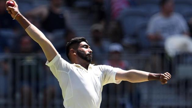 India's paceman Jasprit Bumrah bowls during day one of the second Test cricket match between Australia and India in Perth on December 14, 2018.(AFP)