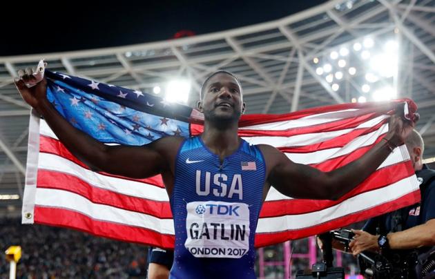 FILE PHOTO: Justin Gatlin of the U.S. celebrates after winning a race. (REUTERS) FILE PHOTO: Justin Gatlin of the U.S. celebrates after winning a race. (REUTERS)