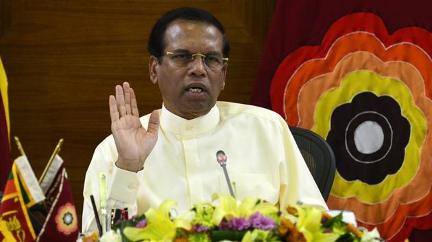 President Maithripala Sirisena sacked Prime Minister Ranil Wickremesinghe in October, just weeks after a little-known social activist alleged he had heard of a plot to assassinate the president from a police officer.(AFP)