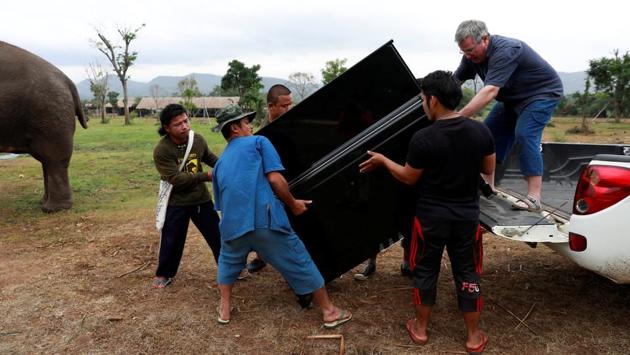 Several times a week, British classical pianist Paul Barton, 57, sets up a piano against a backdrop of forested slopes and plays for his four-legged friends. (Soe Zeya Tun / REUTERS) Several times a week, British classical pianist Paul Barton, 57, sets up a piano against a backdrop of forested slopes and plays for his four-legged friends. (Soe Zeya Tun / REUTERS)