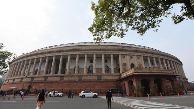 A view of Parliament House Building during the Parliament Winter Session in New Delhi on December 12.(Sonu Mehta/HT PHOTO) A view of Parliament House Building during the Parliament Winter Session in New Delhi on December 12.(Sonu Mehta/HT PHOTO)