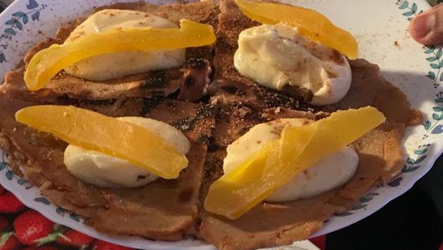 ‘Cinnabon’ parantha made by Chef Harpal Sokhi served with rabdi during his masterclass at HT Palate Fest