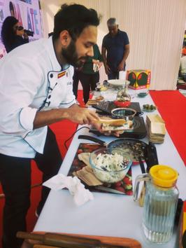 Chef Saransh Golia during his masterclass at HT Palate Fest 2018