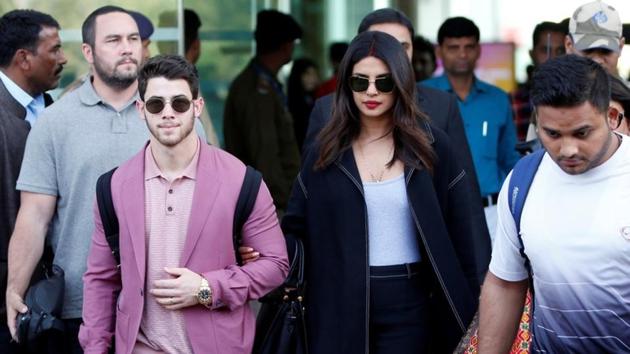 Actor Priyanka Chopra and her singer husband Nick Jonas will leave for Switzerland on December 28.(REUTERS) Actor Priyanka Chopra and her singer husband Nick Jonas will leave for Switzerland on December 28.(REUTERS)