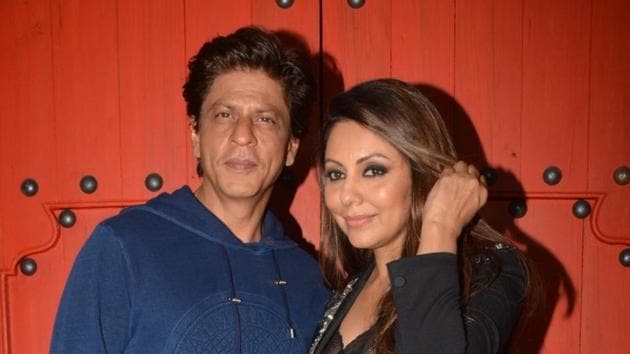 Shah Rukh Khan along with his wife Gauri Khan during the reopening of corner house in Mumbai.(IANS)